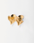 Bitten Heart gold vermeil earring made from recycled sterling silver by Carlota Guardia Jewelry