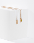 Grace scapular necklace by Carlota Guardia from the Be Grateful collection, designed to support a daily gratitude ritual, crafted in recycled gold with natural gemstone.