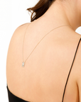 Grace scapular necklace by Carlota Guardia Jewelry from the Be Grateful collection, designed to support a daily gratitude ritual, crafted in recycled sterling silver with a natural gemstone.