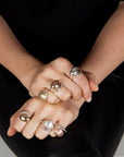 Snake sculptural ring, an enveloping jewel from the Cocoon collection, regenerating energy