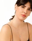Grace scapular necklace by Carlota Guardia Jewelry from the Be Grateful collection, designed to support a daily gratitude ritual, crafted in recycled sterling silver with a natural gemstone.