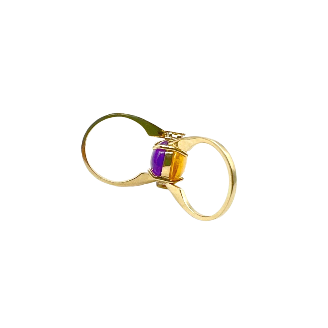KINETIC YELLOW &amp; PURPLE SERIES · GOLD RING WITH NATURAL GEMSTONES AND DIAMONDS