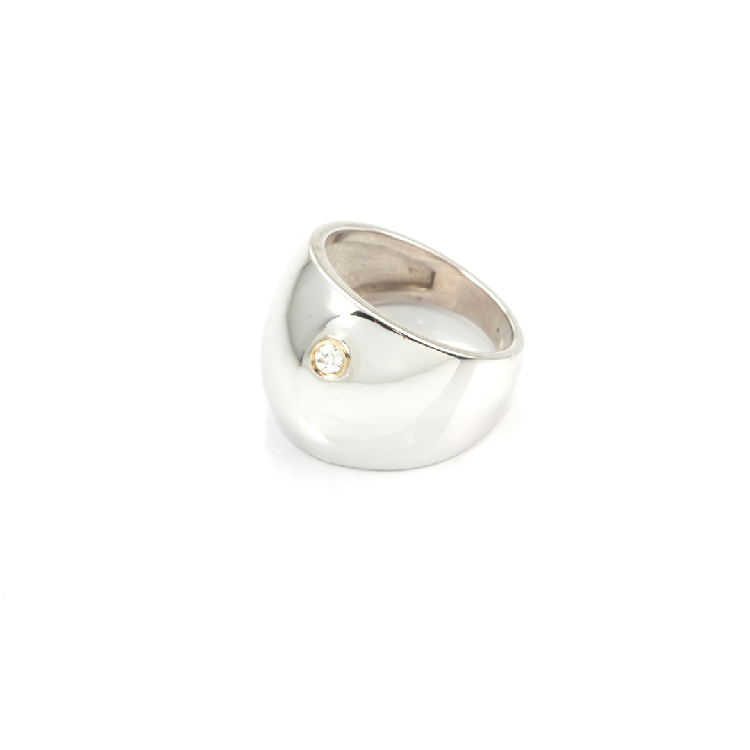 Bubble Spark ring in recycled silver with an ethical diamond, sculptural design